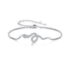 Silver Bracelet Spirit Serpent CZ Chain