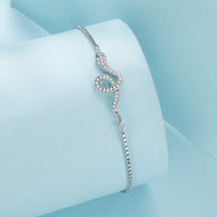 Silver Bracelet Spirit Serpent CZ Chain