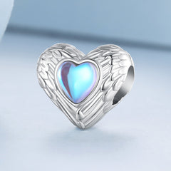 Silver Charm Love Guardian Blue Moonstone Charm
