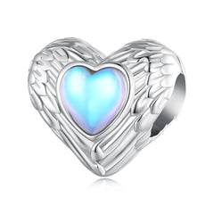 Silver Charm Love Guardian Blue Moonstone Charm