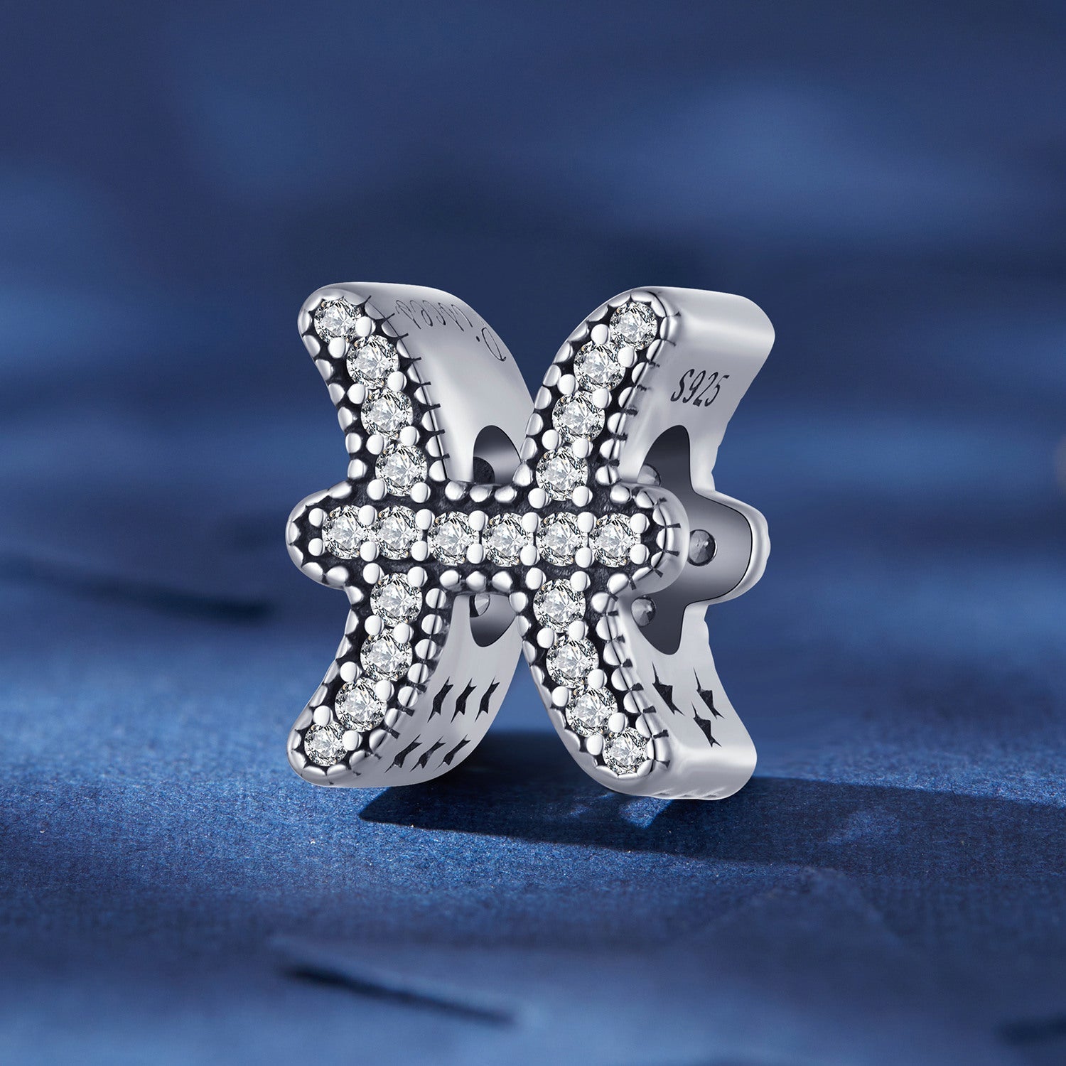 Silver Charm Pisces Lucky Sign CZ Charm
