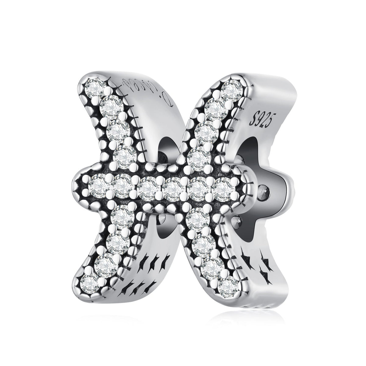 Silver Charm Pisces Lucky Sign CZ Charm