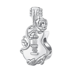 Silver Charm Rose Guitar Charm