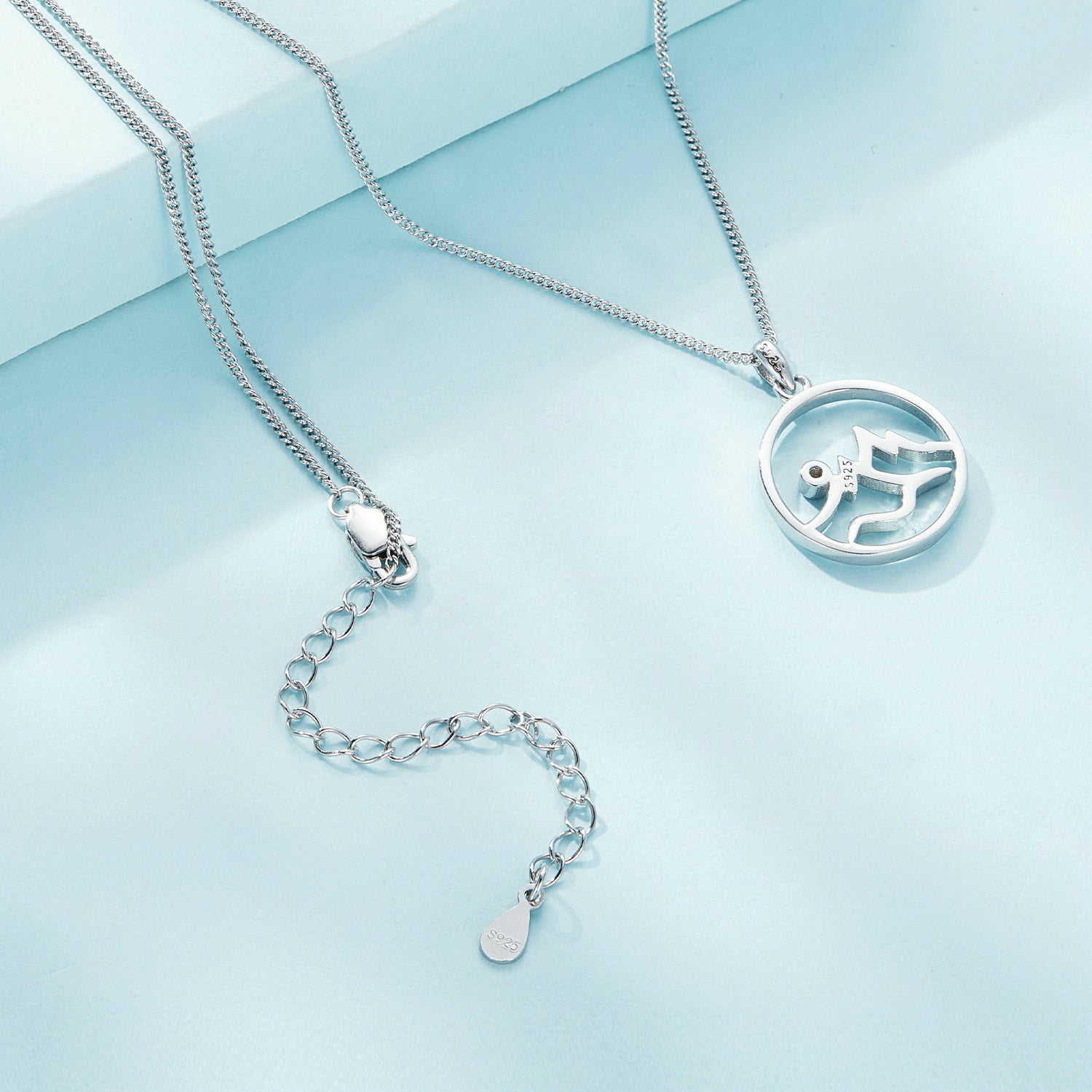 Silver Necklace Mountain Pendant with Lobster Clasp