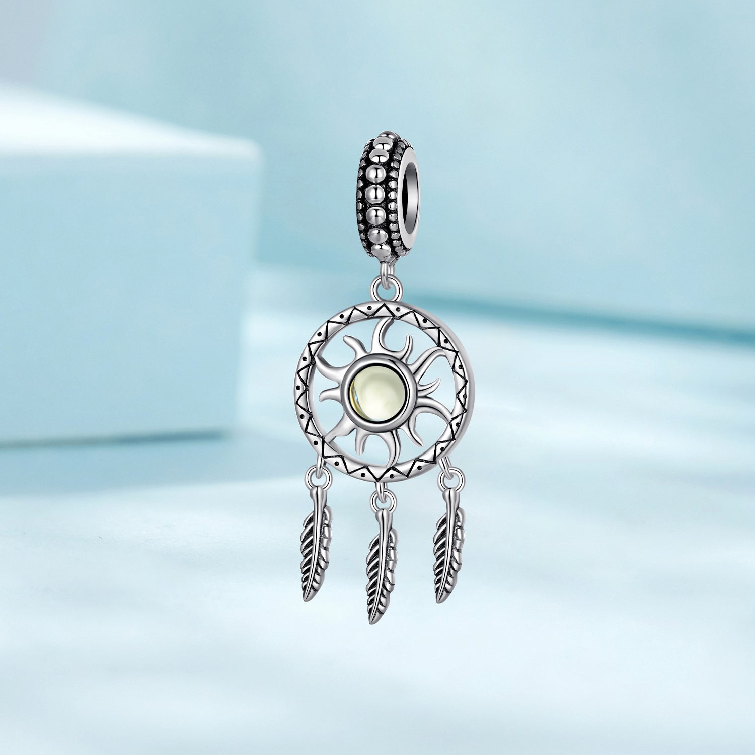 Silver Pendant Sun Dream Catcher Dangle Charm